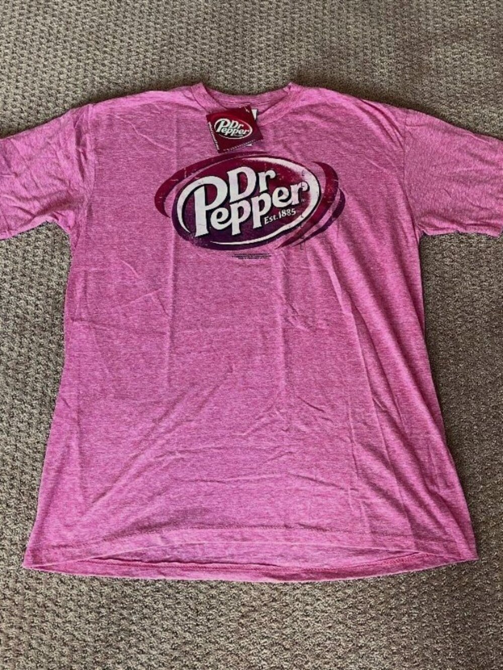 Men's red Vintage look Dr Pepper t shirt L NWT tee short sleeved Large
